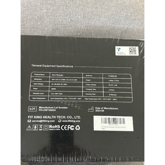 Fit King Hand Massager Heat Circulation Cordless Rose Red Pink White New Sealed - Picture 3 of 11